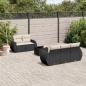 Preview: ARDEBO.de - 6-tlg. Garten-Sofagarnitur mit Kissen Schwarz Poly Rattan