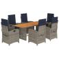 Preview: 7-tlg. Garten-Essgruppe mit Kissen Beige Poly Rattan