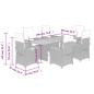 Preview: 7-tlg. Garten-Essgruppe mit Kissen Beige Poly Rattan