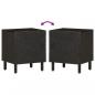 Preview: Nachttische 2 Stk. Schwarz 40x33x46 cm Massivholz Mango