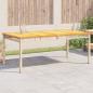 Preview: ARDEBO.de - Gartentisch Beige 180x90x75 cm Poly Rattan Akazienholz