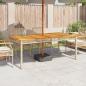 Preview: Gartentisch Beige 180x90x75 cm Poly Rattan Akazienholz