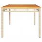 Preview: Gartentisch Beige 180x90x75 cm Poly Rattan Akazienholz