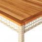 Preview: Gartentisch Beige 180x90x75 cm Poly Rattan Akazienholz
