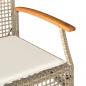 Preview: Gartenbank mit Kissen Beige Poly Rattan Akazienholz