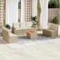 Preview: ARDEBO.de - 8-tlg. Garten-Sofagarnitur mit Kissen Beige Poly Rattan