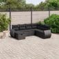 Preview: ARDEBO.de - 7-tlg. Garten-Sofagarnitur mit Kissen Schwarz Poly Rattan