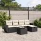 Preview: ARDEBO.de - 6-tlg. Garten-Sofagarnitur mit Kissen Schwarz Poly Rattan