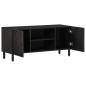 Preview: TV-Schrank Schwarz 105x33x46 cm Massivholz Mango