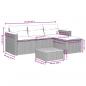 Preview: 3-tlg. Garten-Sofagarnitur mit Kissen Schwarz Poly Rattan