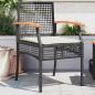 Preview: ARDEBO.de - Gartenstühle mit Kissen 2 Stk. Schwarz Poly Rattan Akazienholz