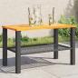 Preview: ARDEBO.de - Gartentisch Schwarz 70x38x42 cm Poly Rattan Akazienholz