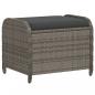 Preview: Gartenhocker mit Kissen Grau 58x46x46 cm Poly Rattan