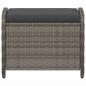 Preview: Gartenhocker mit Kissen Grau 58x46x46 cm Poly Rattan