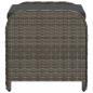 Preview: Gartenhocker mit Kissen Grau 58x46x46 cm Poly Rattan