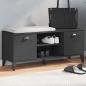 Preview: ARDEBO.de - Schuhbank VIKEN Schwarz 106x35x45 cm Holzwerkstoff