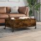 Preview: ARDEBO.de - Couchtisch mit Rollen Räuchereiche 91x55x34 cm Holzwerkstoff