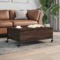 Preview: ARDEBO.de - Couchtisch mit Rollen Braun Eiche 91x55x34 cm Holzwerkstoff