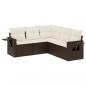 Preview: 5-tlg. Garten-Sofagarnitur mit Kissen Braun Poly Rattan