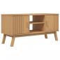 Preview: TV-Schrank OLDEN Braun 114x43x57 cm Massivholz Kiefer