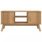 Preview: TV-Schrank OLDEN Braun 114x43x57 cm Massivholz Kiefer