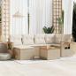Preview: ARDEBO.de - 7-tlg. Garten-Sofagarnitur mit Kissen Beige Poly Rattan