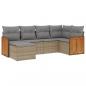 Preview: 6-tlg. Garten-Sofagarnitur mit Kissen Beige Poly Rattan