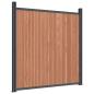 Preview: Zaunelement mit 2 Pfosten Braun 180x186 cm WPC