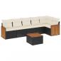 Preview: 7-tlg. Garten-Sofagarnitur mit Kissen Schwarz Poly Rattan