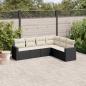 Preview: ARDEBO.de - 6-tlg. Garten-Sofagarnitur mit Kissen Schwarz Poly Rattan