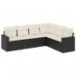 Preview: 6-tlg. Garten-Sofagarnitur mit Kissen Schwarz Poly Rattan