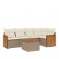 Preview: 6-tlg. Garten-Sofagarnitur mit Kissen Beige Poly Rattan