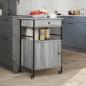 Preview: Küchenwagen Grau Sonoma 56x43x89,5 cm Holzwerkstoff