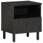 Preview: ARDEBO.de - Nachttisch Schwarz 40x33x46 cm Massivholz Mango