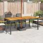 Preview: Gartentisch Schwarz 180x90x75 cm Poly Rattan Akazienholz