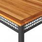 Preview: Gartentisch Schwarz 180x90x75 cm Poly Rattan Akazienholz