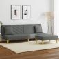 Preview: ARDEBO.de - Schlafsofa 2-Sitzer mit Kissen und Fußhocker Dunkelgrau Stoff