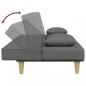 Preview: Schlafsofa 2-Sitzer mit Kissen und Fußhocker Dunkelgrau Stoff