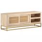 Preview: TV-Schrank 110x30x40 cm Massivholz Mango und Eisen