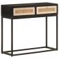 Preview: ARDEBO.de - Konsolentisch Schwarz 90x30x76 cm Massivholz Mango und Eisen