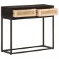 Preview: Konsolentisch Schwarz 90x30x76 cm Massivholz Mango und Eisen