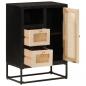 Preview: Sideboard Schwarz 55x30x76 cm Massivholz Mango und Eisen