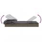 Preview: 2-Personen-Sonnenliege mit Dach Grau 213x118x97 Poly Rattan