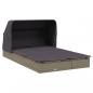 Preview: 2-Personen-Sonnenliege mit Dach Grau 213x118x97 Poly Rattan