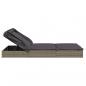 Preview: 2-Personen-Sonnenliege mit Dach Grau 213x118x97 Poly Rattan