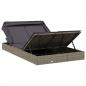 Preview: 2-Personen-Sonnenliege mit Dach Grau 213x118x97 Poly Rattan
