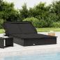 Preview: ARDEBO.de - 2-Personen-Sonnenliege mit Dach Schwarz 213x118x97 Poly Rattan