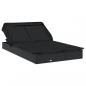 Preview: 2-Personen-Sonnenliege mit Dach Schwarz 213x118x97 Poly Rattan