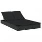 Preview: 2-Personen-Sonnenliege mit Dach Schwarz 213x118x97 Poly Rattan