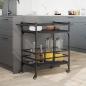 Preview: Küchenwagen Schwarz 82x40x78,5 cm Holzwerkstoff